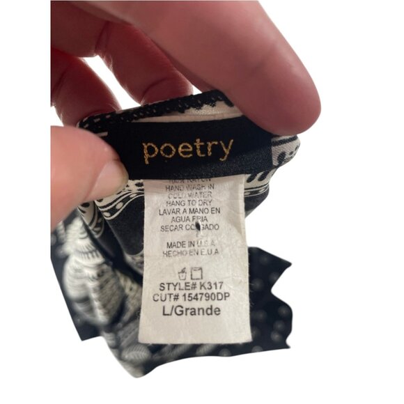 Poetry Black & White Boho Kimono  Intricate Floral Geometric Wrap - O/S - Picture 6 of 7